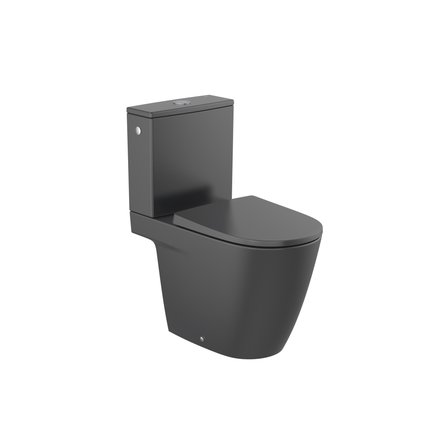 Roca ONA Compakt WC kombi 36 x 78,5 cm RimFree, čierna, prívod vody zo spodu A342687080+A341681080