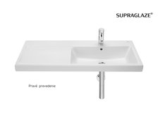Roca GAP keramické umývadlo nástenné 100 x 46 cm, pravé biele SUPRAGLAZE® A3270MES00
