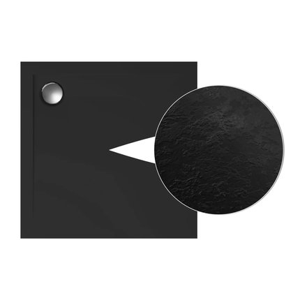 POLIMAT GEOS štvorcová sprchová vanička akrylát čierna štruktúra 90 x 90 x 4,5 cm 00377