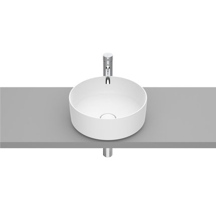 Roca INSPIRA Round FINECERAMIC® umývadlo na dosku 37 x 37 cm, biele matná A327523620
