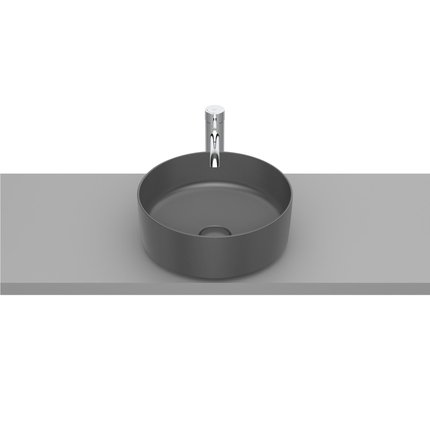 Roca INSPIRA Round FINECERAMIC® umývadlo na dosku 37 x 37 cm, onyx A327523640