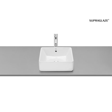 Roca GAP keramické umývadlo na dosku 39 x 37 cm, biele SUPRAGLAZE® A3270MLS00