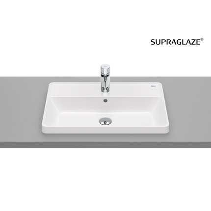 Roca GAP SQUARE keramické umývadlo zápustné 60 x 39 cm, biele SUPRAGLAZE® A3270YAS00