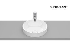 Roca INSPIRA Round keramické umývadlo na dosku 37 x 37 cm, biele SUPRAGLAZE® A32752RS00