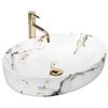 Rea QUEEN CARRARA SHINY keramické umývadlo na dosku 55 x 41,5 cm U1232