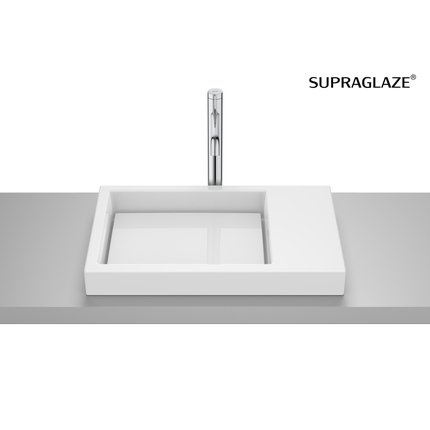 Roca HORIZON SKYLINE FINECERAMIC® umývadlo na dosku 60 x 38 cm, biela SUPRAGLAZE® A327275S0B