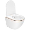 Rea CARLO MINI GOLD EDGE WC misa závesná RimFree 49x37 cm so sedátkom voľne-padajúcim C1222