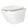 Rea CARLO MINI GOLD EDGE WC misa závesná RimFree 49x37 cm so sedátkom voľne-padajúcim C1222