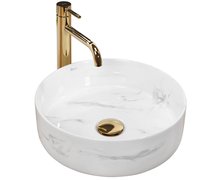 Rea SAMI NATURE MARBLE keramické umývadlo na dosku 36 cm U6606