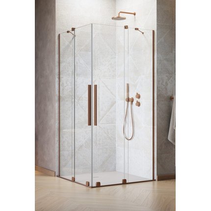 Radaway FURO BRUSHED COPPER KDD štvorcový sprchový kút 90 x 90 x 200 cm 10105090-93-01L+10105090-93-01R