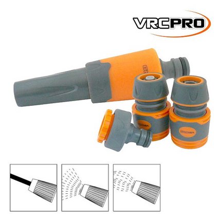 VRCPRO Dýza na hadicu 3 vzory s príslušenstvom 1/2″ – 3/4, plast, 7212001