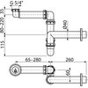 Alca umývadlový sifón, 5/4 dopojenie , pre úsporu miesta A434