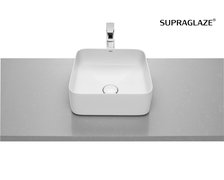 Roca INSPIRA Aquare FINECERAMIC®  umývadlo na dosku 37 x 37 cm, biele SUPRAGLAZE® A327532S00