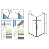 Radaway FURO KDD štvorcový sprchový kút 80 x 80 x 200 cm 10105080-01-01L+10105080-01-01R