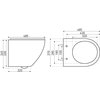 Novoterm Delos BLM WC misa závesná RimFree 48,5 x 37 cm čierna s voľne padajúcim sedátkom