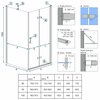 Rea MOLIER sprchový kút 80 x 90 x 190 cm, profil chróm K6367+K8535