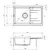 DEANTE CORIO granitový drez 67 x 44 cm, grafit ZRC_2113