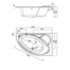 Cersanit KALIOPE asymetrická akrylátová vaňa 160 x 100 cm S301-293