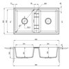 DEANTE ERIDAN granitový drez 86 x 50 cm, grafit metalik ZQE_G203