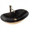 Rea ROYAL IN BLACK MARBLE/GOLD keramické umývadlo na dosku 62 x 36 cm U8008