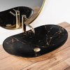 Rea ROYAL IN BLACK MARBLE/GOLD keramické umývadlo na dosku 62 x 36 cm U8008