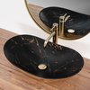 Rea ROYAL IN BLACK MARBLE/GOLD keramické umývadlo na dosku 62 x 36 cm U8008