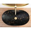 Rea ROYAL IN BLACK MARBLE/GOLD keramické umývadlo na dosku 62 x 36 cm U8008