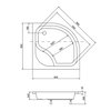 BESCO DIPER I štvrť-kruhová arlylátová sprchová vanička 90 x 90 x 24 cm DIPER I 90