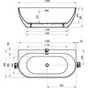 Ravak FREEDOM W  voľne stojaca akrylátová vaňa / prístenná čierna 166 x 80 cm XC00100027