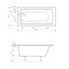 Roca LINEA obdĺžniková akrylátová vaňa 140 x 70 cm A24T002000