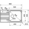 FRANKE Smart SRL 611-86 XL nerezový drez 86 x 50 cm,matný