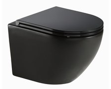 Home Soller Nero WC misa závesná RimFree 49,5 x 36,5 cm so sedátkom Slim CE-MW-001-33-RIM