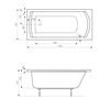 Roca LINEA obdĺžniková akrylátová vaňa 150 x 70 cm A24T010000