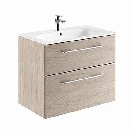 Kolo Geberit Nova Pro Premium SET skrinka s dvoma zásuvkami a umývadlom 80 cm, svetlý orech 501.326.00.1