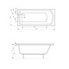 Roca LINEA obdĺžniková akrylátová vaňa 160 x 70 cm A24T018000