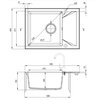 Deante EVORA granitový drez  59 x 44 cm, szary metalik ZQJ_S11A