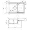 Deante LEDA granitový drez 67 x 44 cm, grafit + batéria ZRDA2113