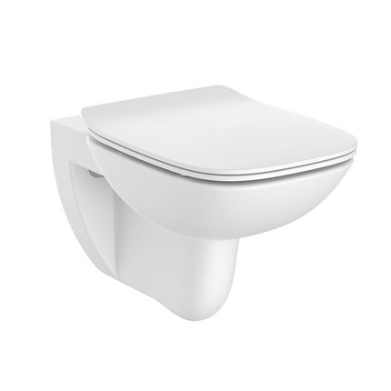 Roca DEBBA SQUARE WC misa závesná RimFree so sedátkom 54 x 35,5 cm A34H993000