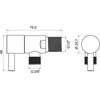 Novaservis Rohový ventil keramický s krytkou a kovovou pákou 1/2"X3/8" Z295-BL