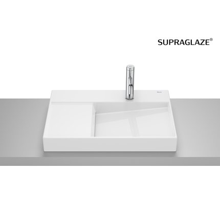 Roca HORIZON VIEW FINECERAMIC® umývadlo na dosku 60 x 42 cm, biela SUPRAGLAZE® A327274S0B